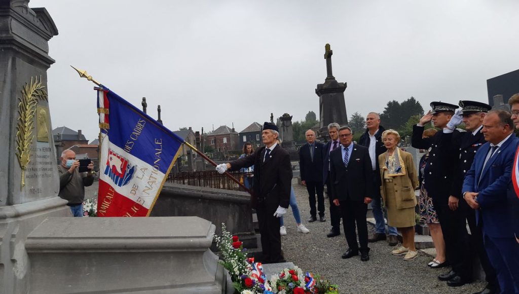 Cérémonie d'hommage à Célestion Hennion à Gommegnies, par l'ACPNSI